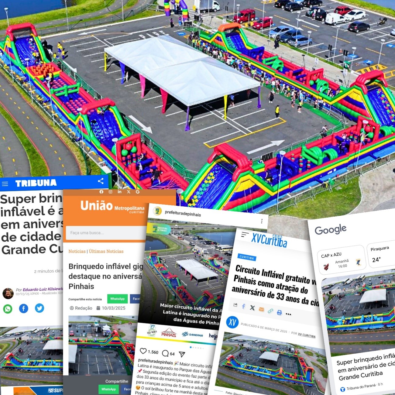 EM 2025 PINHAIS COMEMOROU SEUS 33 ANOS COM A SEGUNDA EDIÇÃO DO CIRCUITO INFLÁVEL